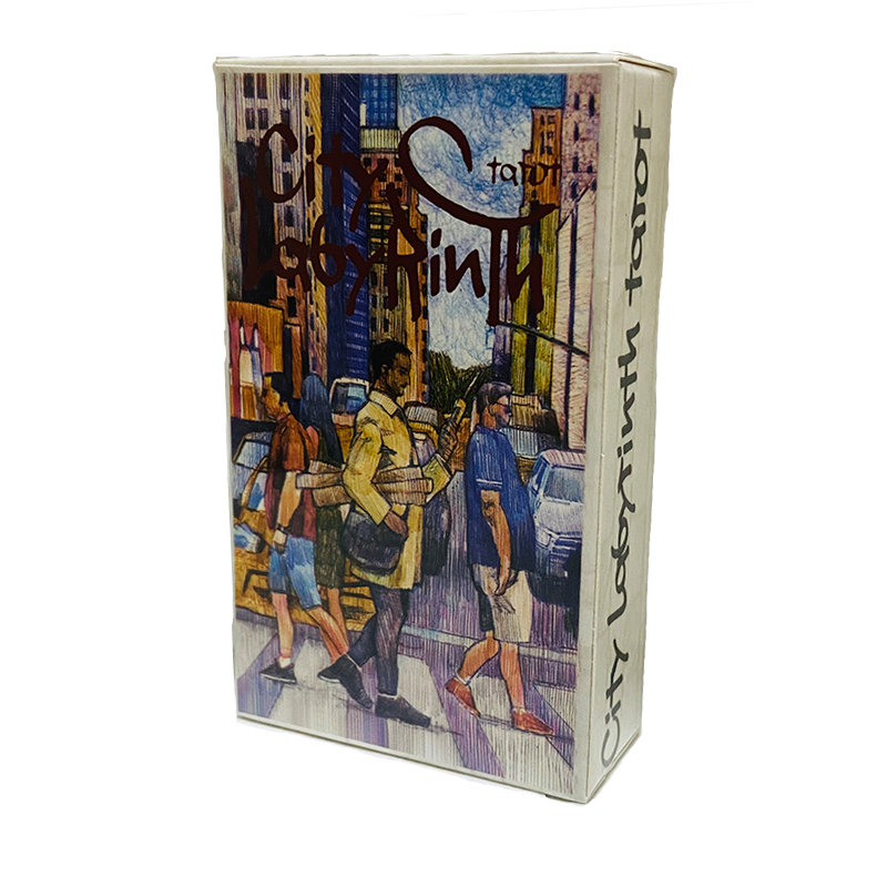 Tarot Deck With Guidebook - ไพ่ทาโรต์ซิตี้แลบิรินธ์ 78 ใบ เกมกระดานภาษาอังกฤษ สำหรับการดูแลตัวเองและการอ่านไพ่ทาโรต์ เกมทำนายโชคชะตาที่สดใสและใช้งานง่าย