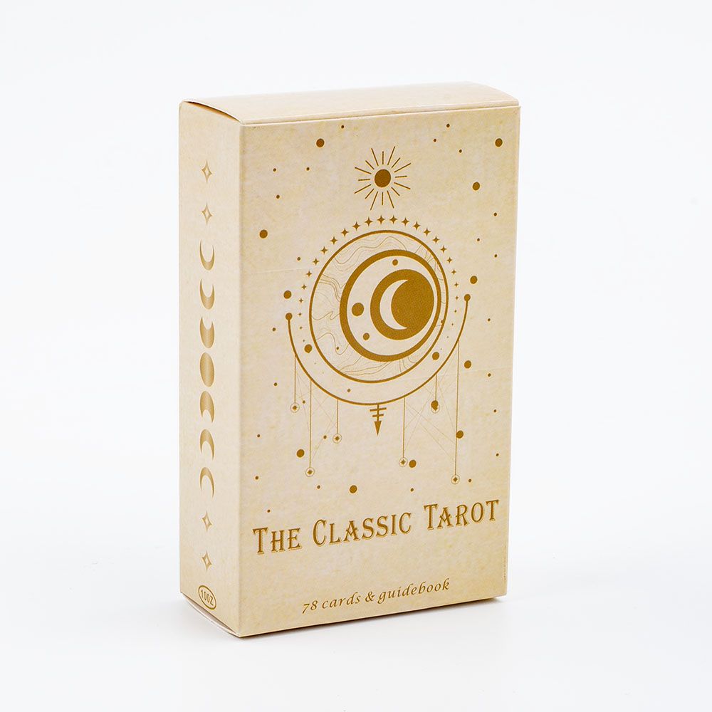 Tarot Deck With Guidebook - เกมกระดานไพ่ทาโรต์แบบคลาสสิกสำหรับผู้เริ่มต้นการ์ดออราเคิลขนาด10.4x6.1ซม. 78ชิ้นพร้อมคู่มือและภาพประกอบที่สวยงาม