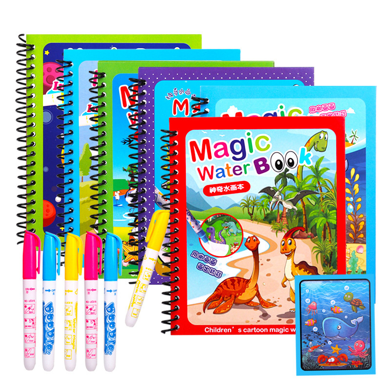 Reusable Water Magic Coloring Book - นํากลับมาใช้ใหม่ภาพวาด Magic Water Book น่ารักการ์ตูนสัตว์เจ้าหญิงไดโนเสาร์สีน้ําวาดภาพของเล่นเด็กของขวัญวันเกิด