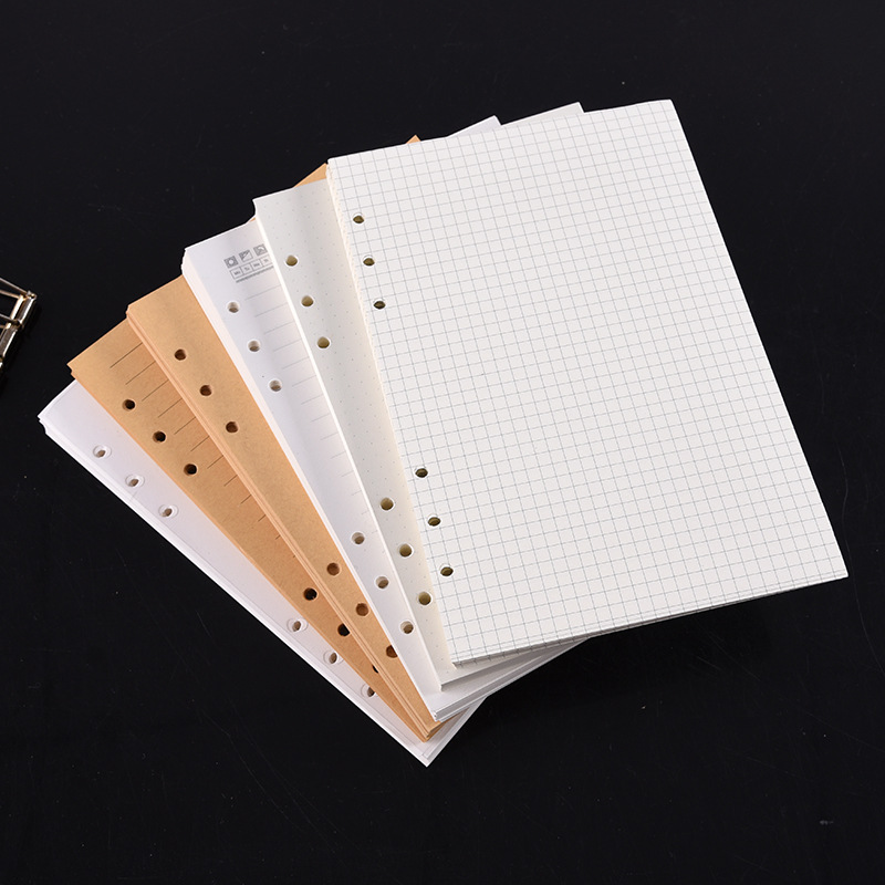 A5 Spiral Dotted Grid Notebook - A5 A6 A7 สีดําหัตถกรรมสีขาวหลวมโน้ตบุ๊คเติมเกลียว Binder หน้าภายใน