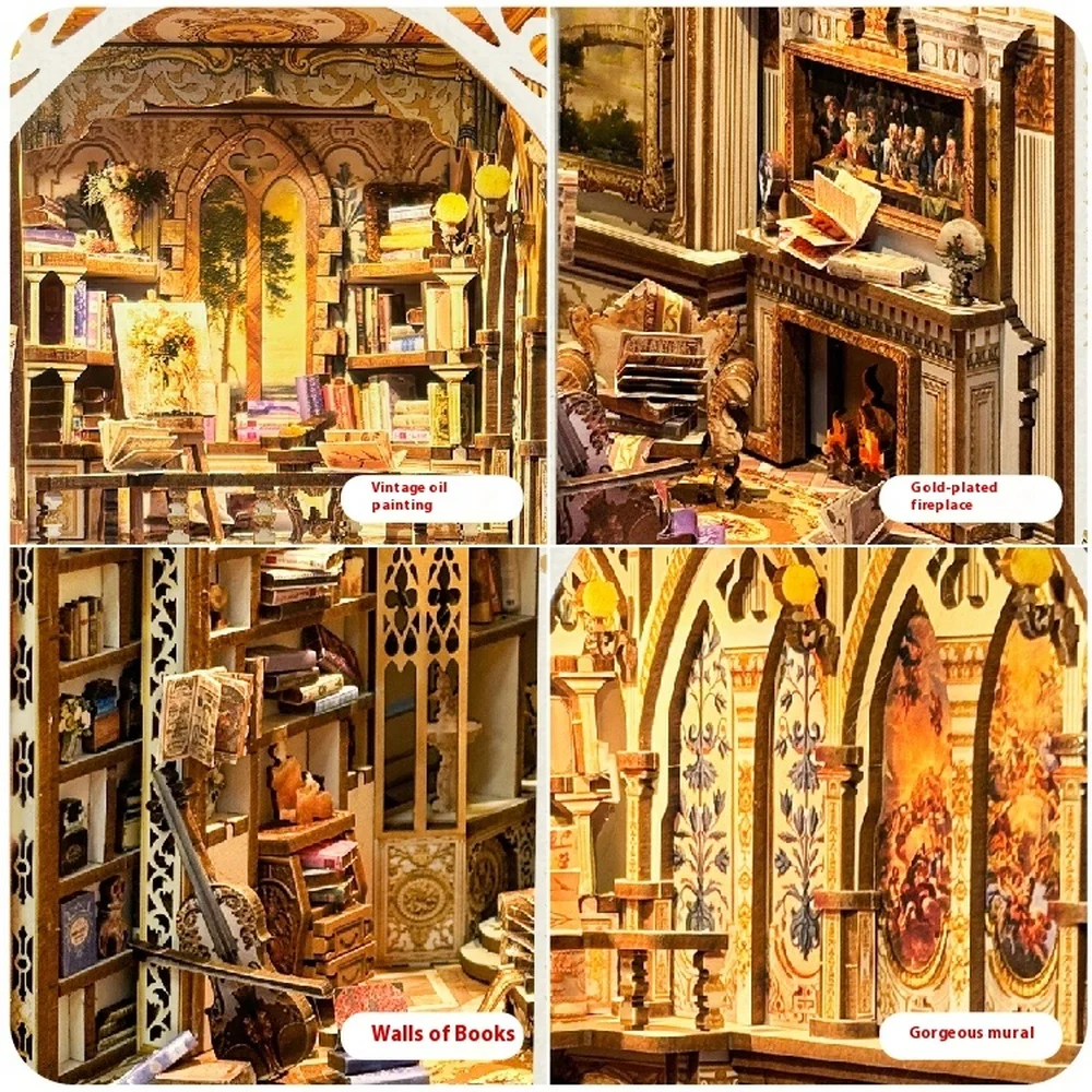 ชั้นวางหนังสือไม้แบบทำมือสำหรั - Diy Wooden Book Nook Kit Shelf Insert บทวิจารณ์และราคา