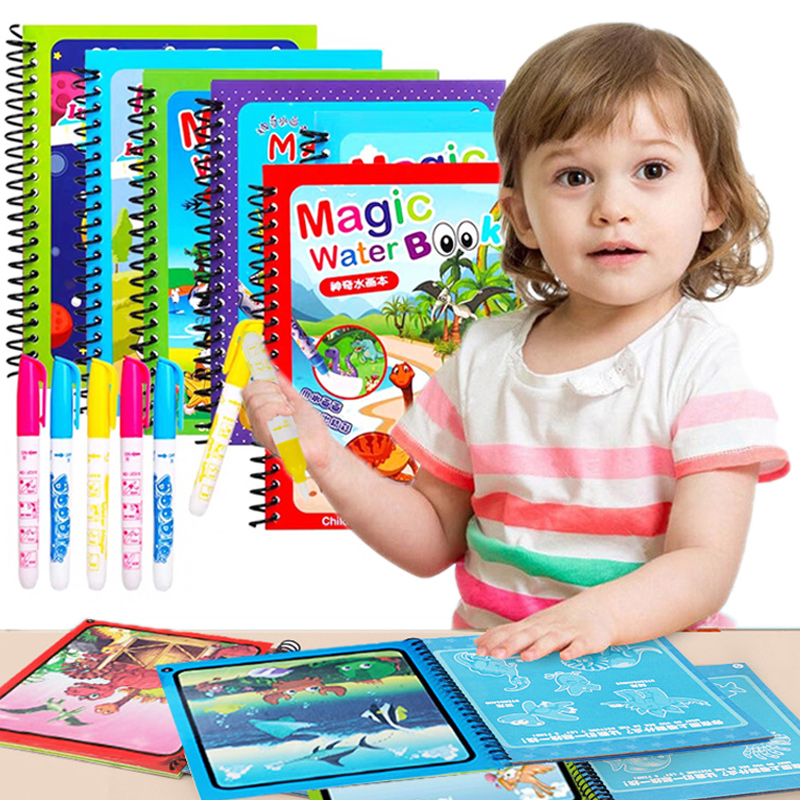 Montessori ของเล่นสมุดระบายสีแ - Reusable Water Magic Coloring Book บทวิจารณ์และราคา