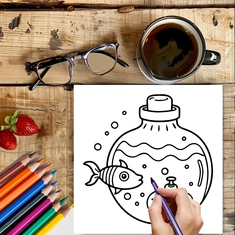 สมุดระบายสีขวดวิเศษสำหรับสมุดร - Adult Coloring Book Stress Relief บทวิจารณ์และราคา