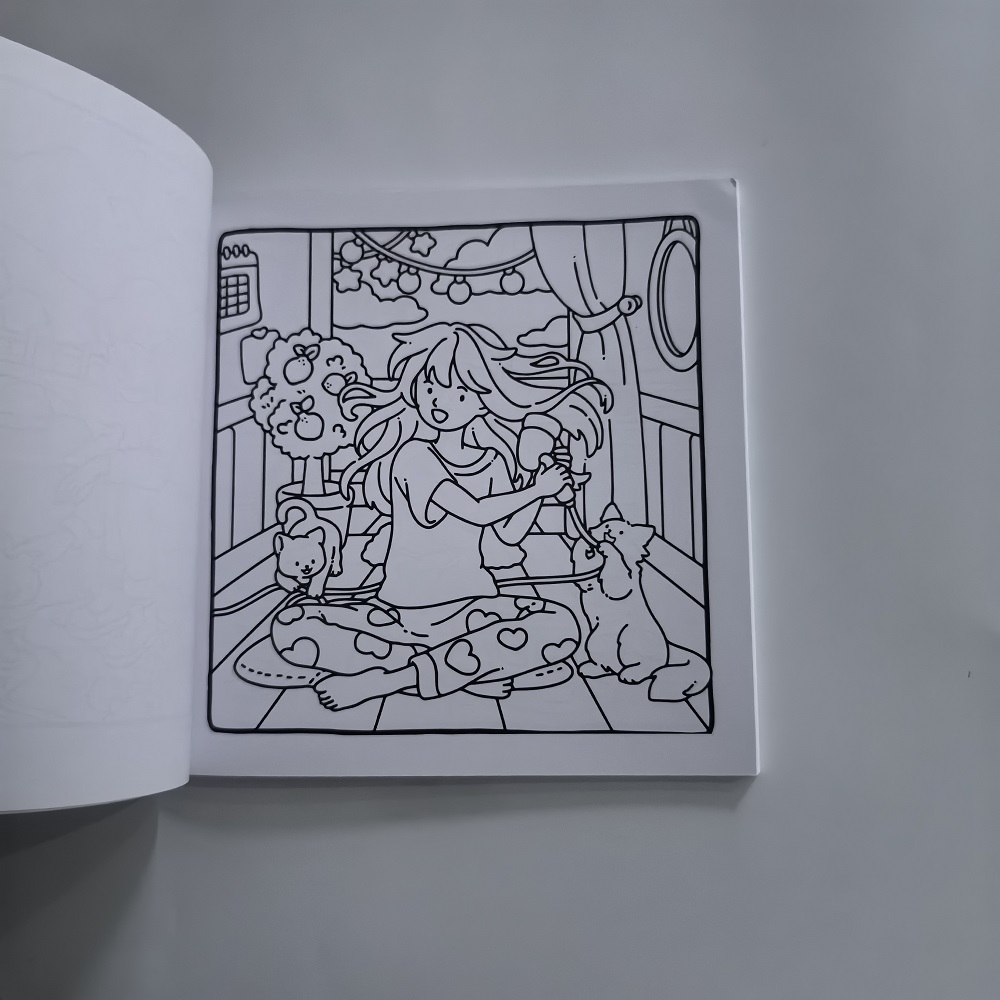 สมุดระบายสีแมวและเด็กผู้หญิงน่ - Adult Coloring Book Stress Relief บทวิจารณ์และราคา