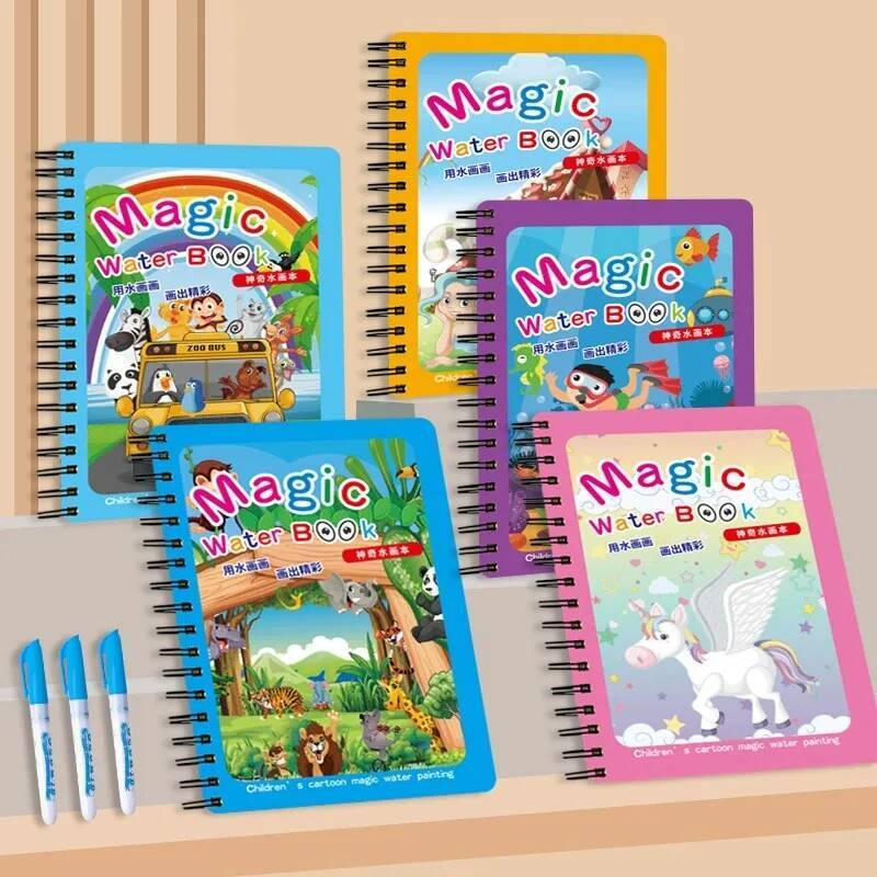 Montessori ของเล่น Magic Water - Reusable Water Magic Coloring Book บทวิจารณ์และราคา
