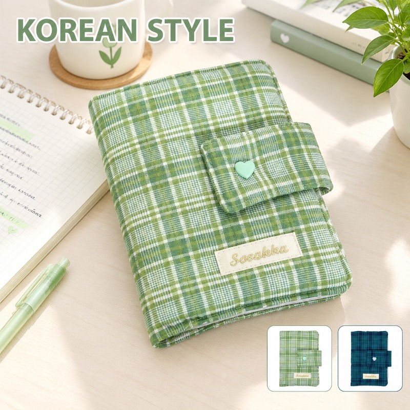 ปกผ้าลายตารางสีเขียวขาวสำหรับส - Stationery Books บทวิจารณ์และราคา