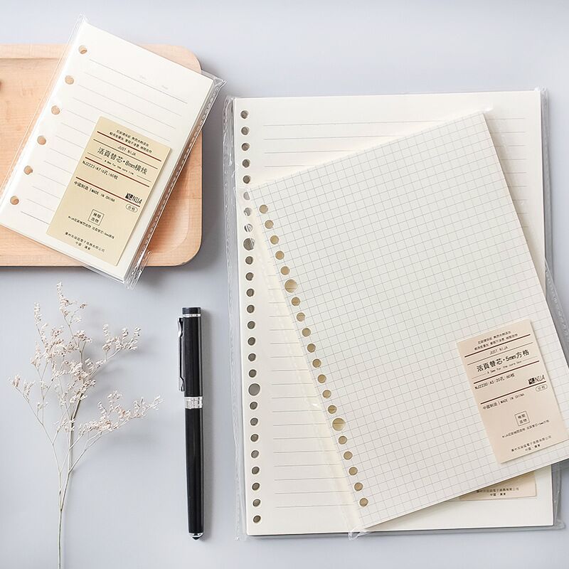 A5 B5 สายตาราง 20 หลุมหลวมโน้ต - A5 Spiral Dotted Grid Notebook บทวิจารณ์และราคา