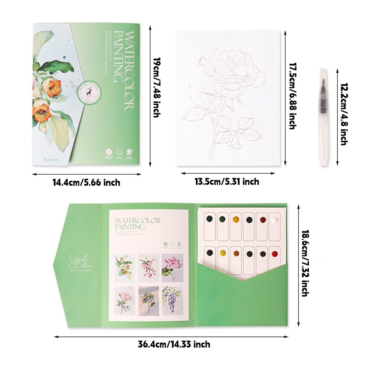 สมุดระบายสี Kawaii 12 สีน้ําชุ - Stationery Books บทวิจารณ์และราคา