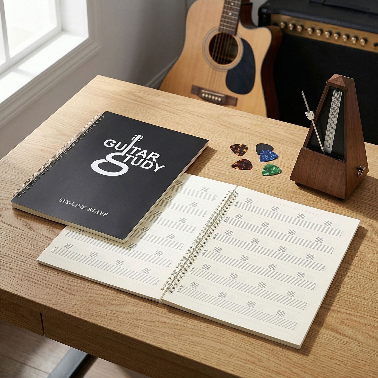 2 ชิ้น สมุดโน้ตเพลงกีตาร์ 6 สา - Blank Sheet Music Notebook บทวิจารณ์และราคา