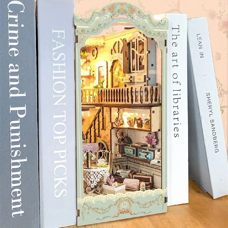 ชุดทำเองแบบจำลองชั้นวางหนังสือ - Diy Wooden Book Nook Kit Shelf Insert บทวิจารณ์และราคา