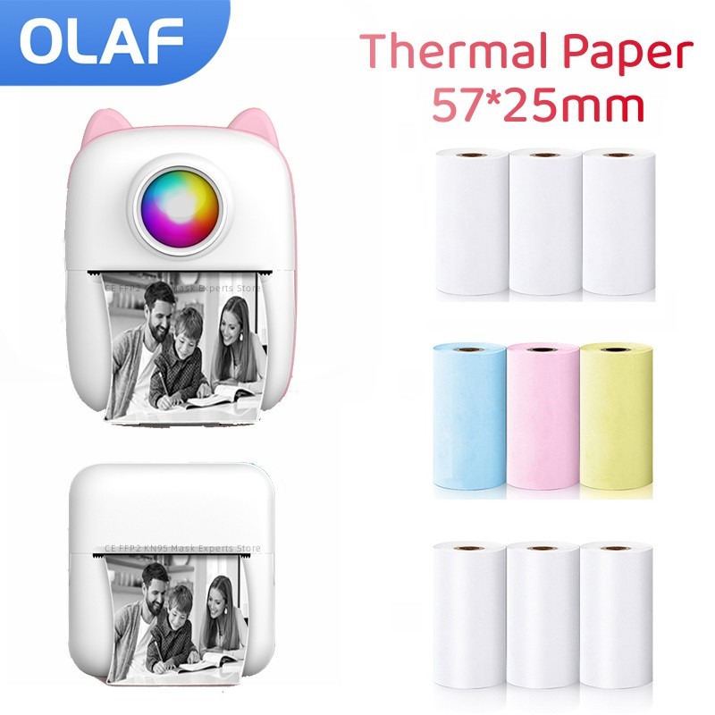 กระดาษความร้อน57มม. ม้วนแบบมีก - Mini Pocket Thermal Printer Paper Roll บทวิจารณ์และราคา